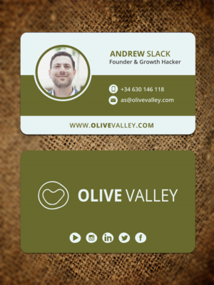 Olive Valley Business Cards For New Startup | Business Card Design by JK18