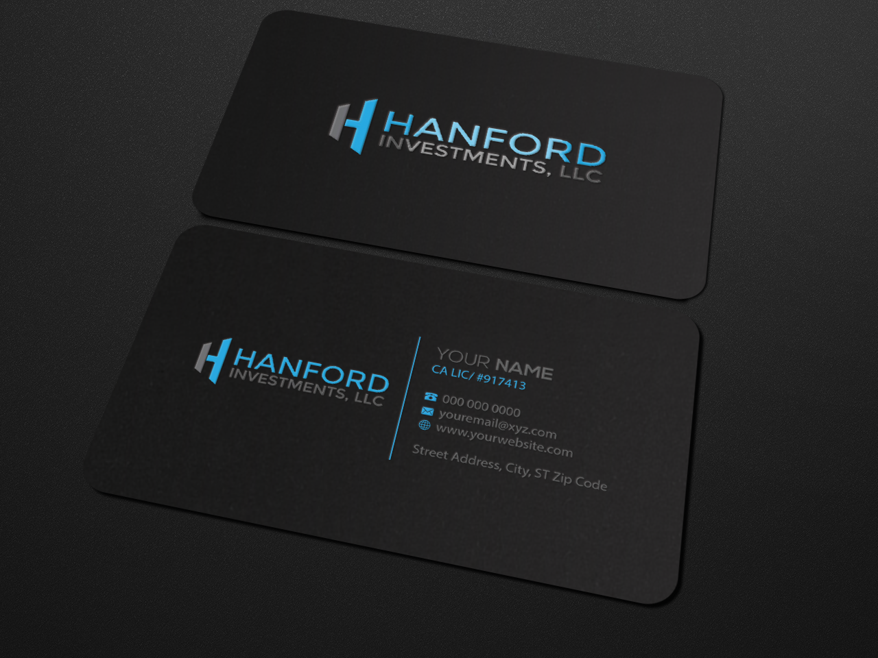 Diseño de Tarjeta de Presentación por Riz' para Hanford Investments, LLC | Diseño #21118137