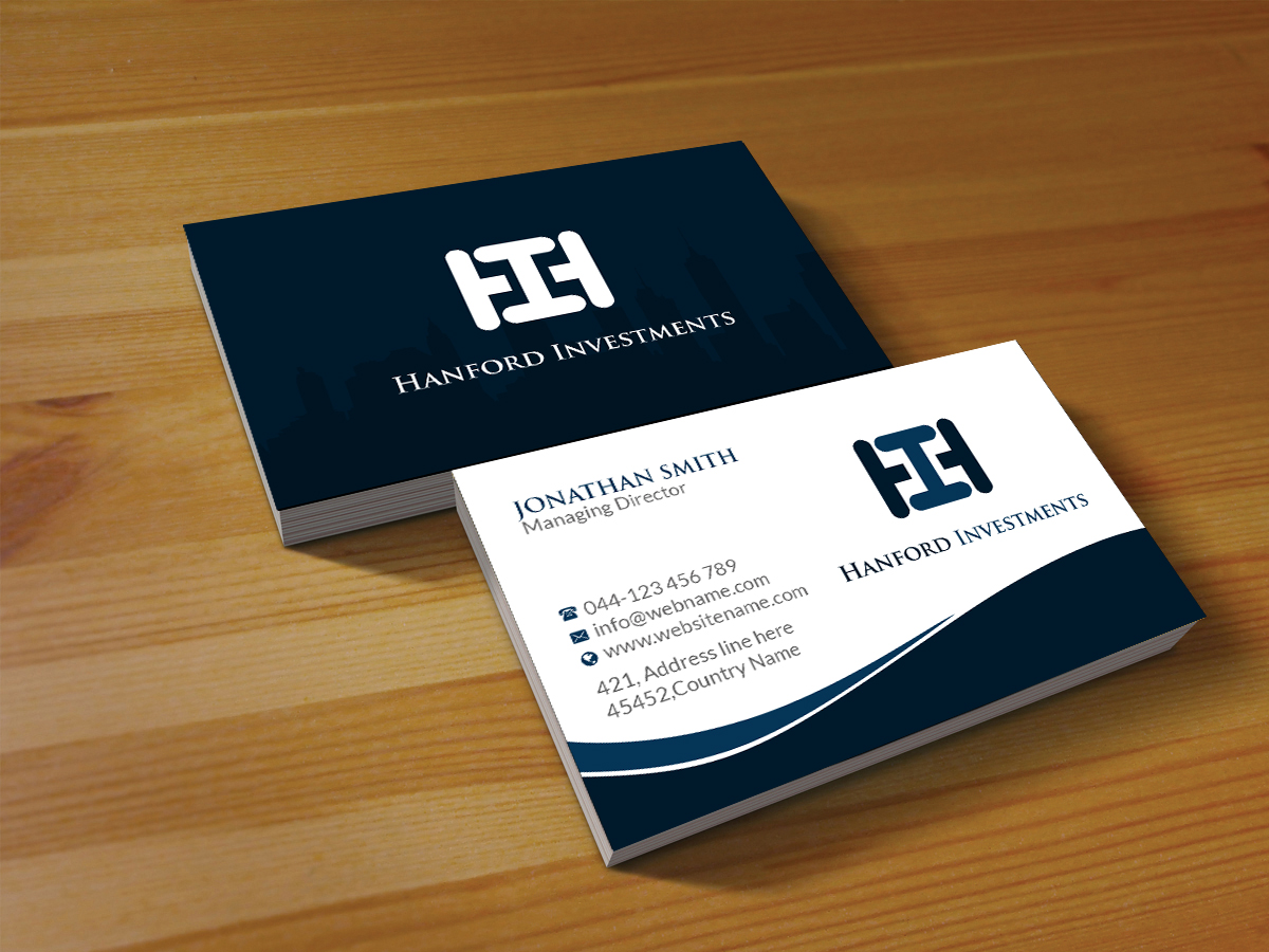 Business Card Design by Creations Box 2015 for Hanford Investments, LLC | Design #21117917