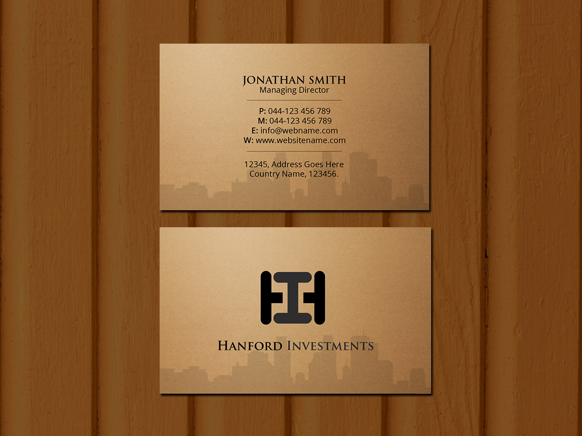 Business Card Design by Creations Box 2015 for Hanford Investments, LLC | Design #21117920