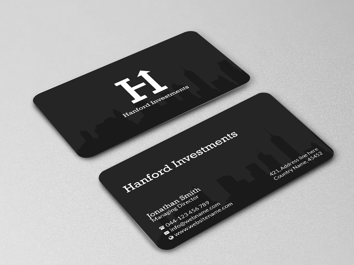 Business Card Design by Creations Box 2015 for Hanford Investments, LLC | Design #21117921