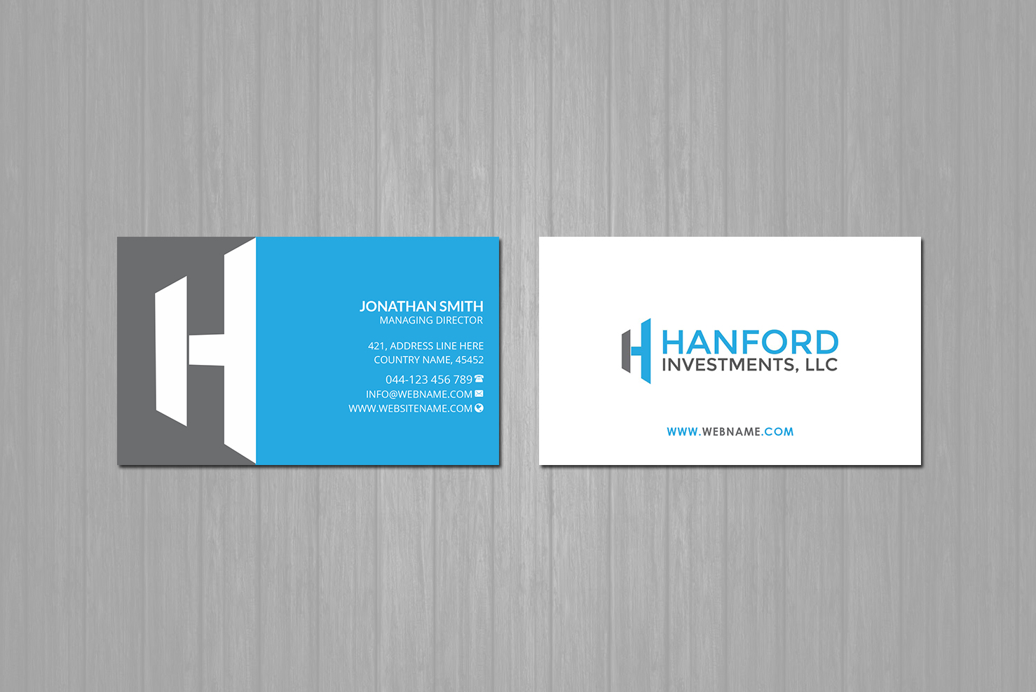 Business Card Design by Creations Box 2015 for Hanford Investments, LLC | Design #21120088