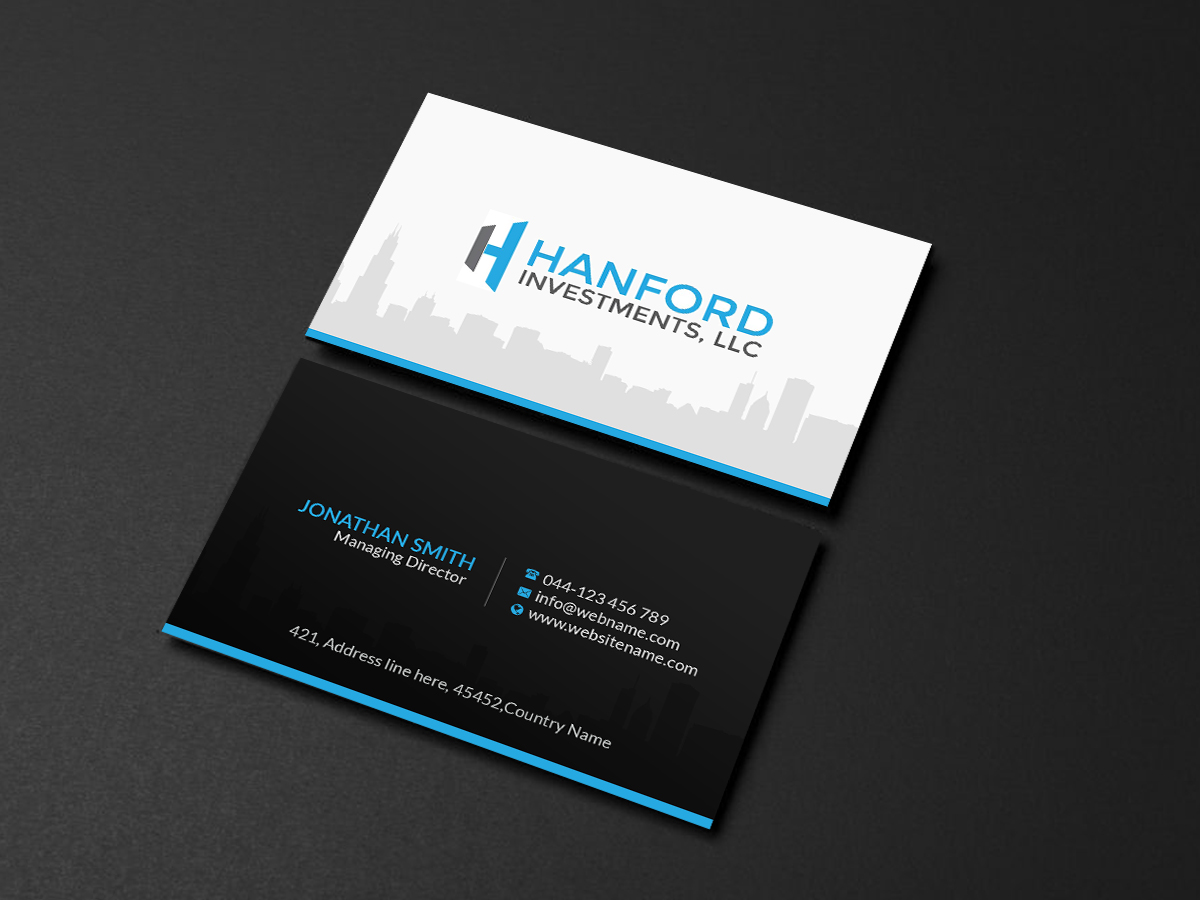 Visitenkarten-Design von Creations Box 2015 für Hanford Investments, LLC | Design #21120091