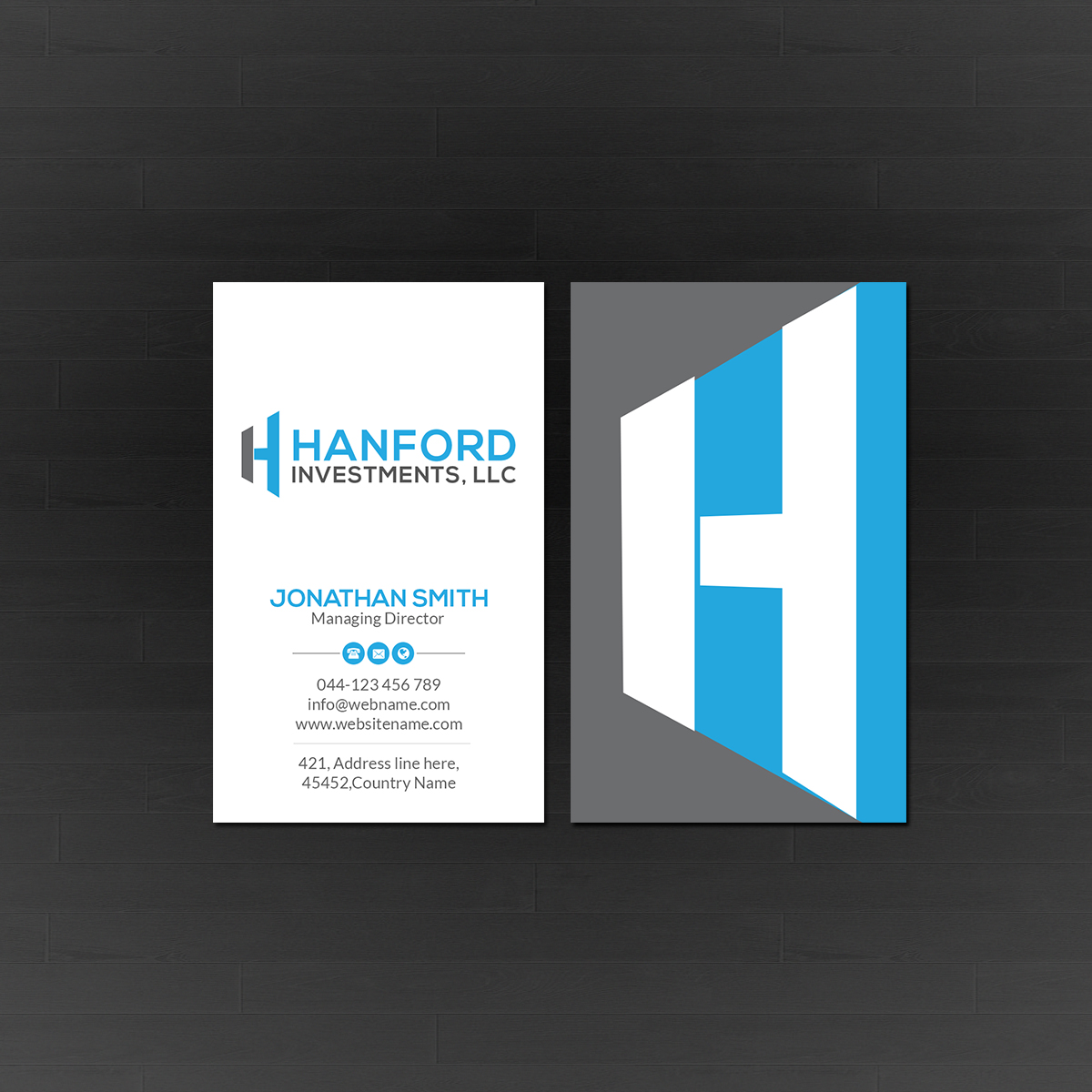 Visitenkarten-Design von Creations Box 2015 für Hanford Investments, LLC | Design #21123984