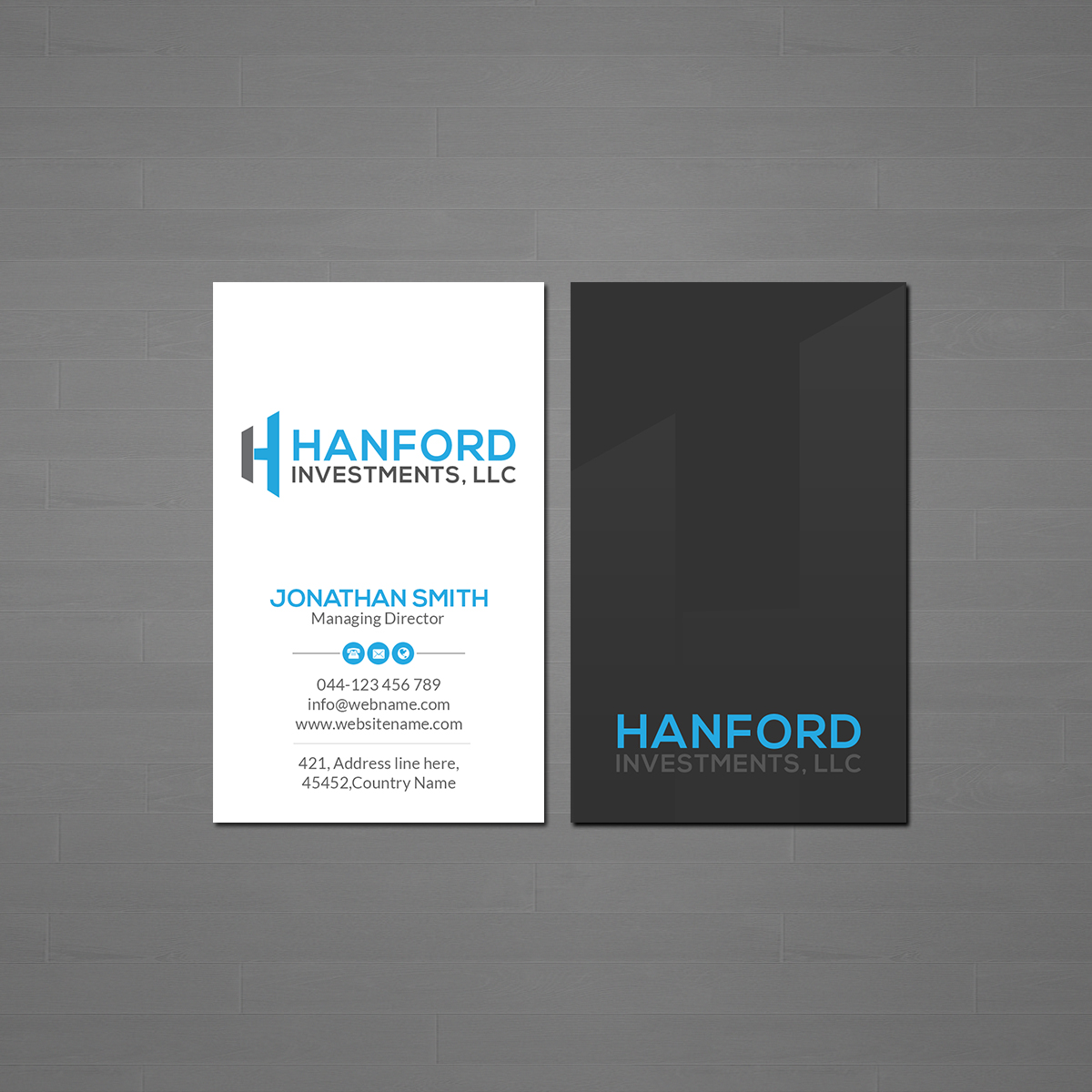 Business Card Design by Creations Box 2015 for Hanford Investments, LLC | Design #21123986