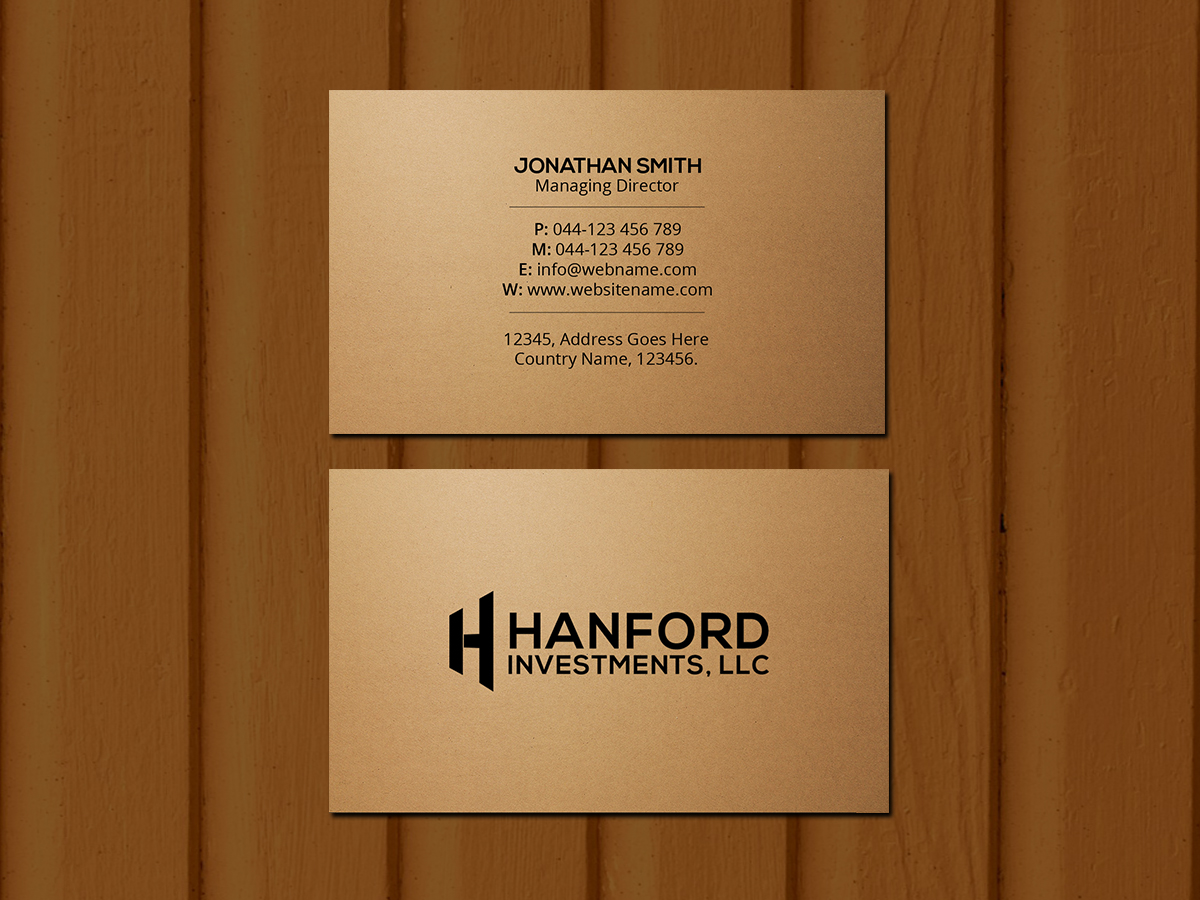 Design de Carte de Visite par Creations Box 2015 pour Hanford Investments, LLC | Design #21124002