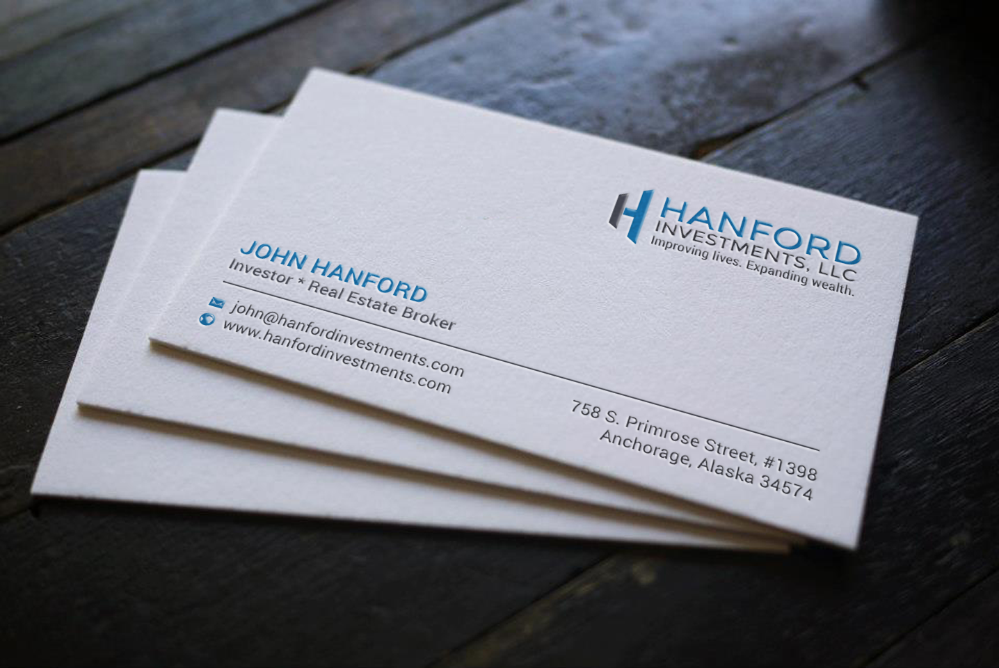 Visitenkarten-Design von chandrayaan.creative für Hanford Investments, LLC | Design #21180679