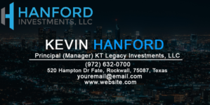 Visitenkarten-Design von Yudha 1 für Hanford Investments, LLC | Design: #21130784