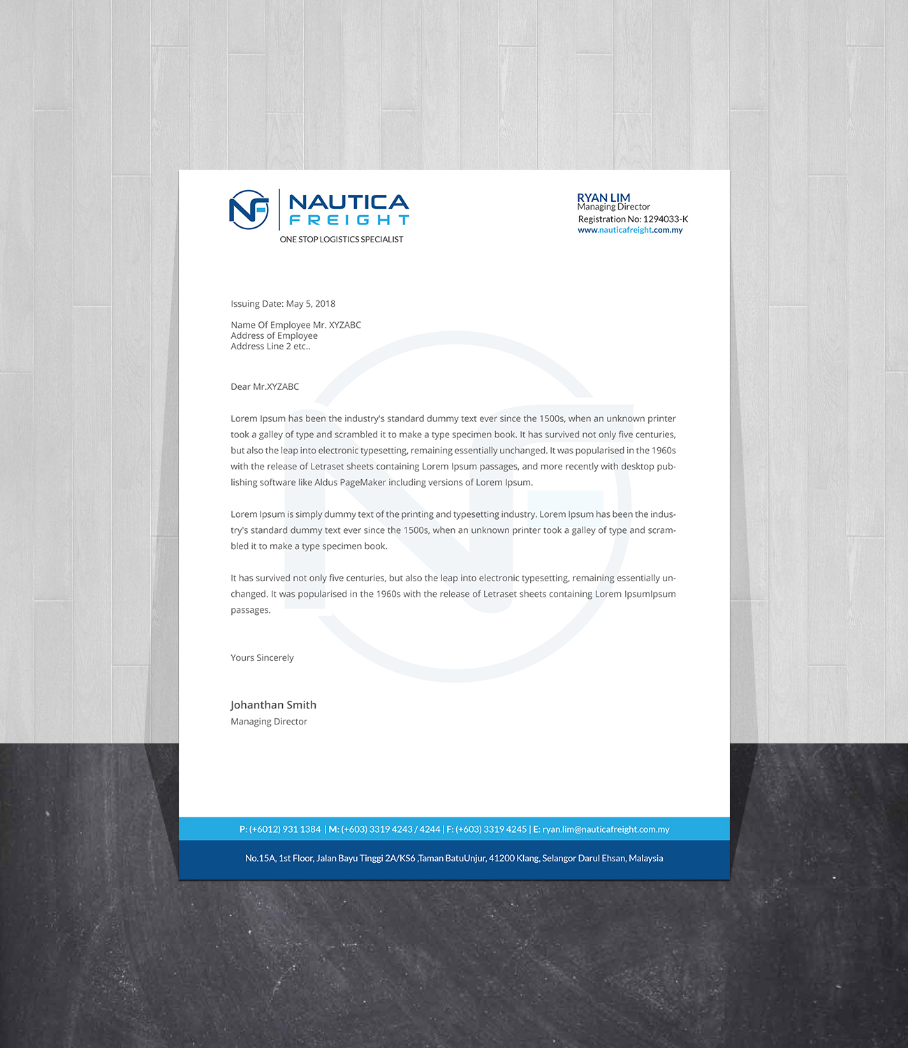 Visitenkarten-Design von Creations Box 2015 für Nautica Freight | Design #21113234