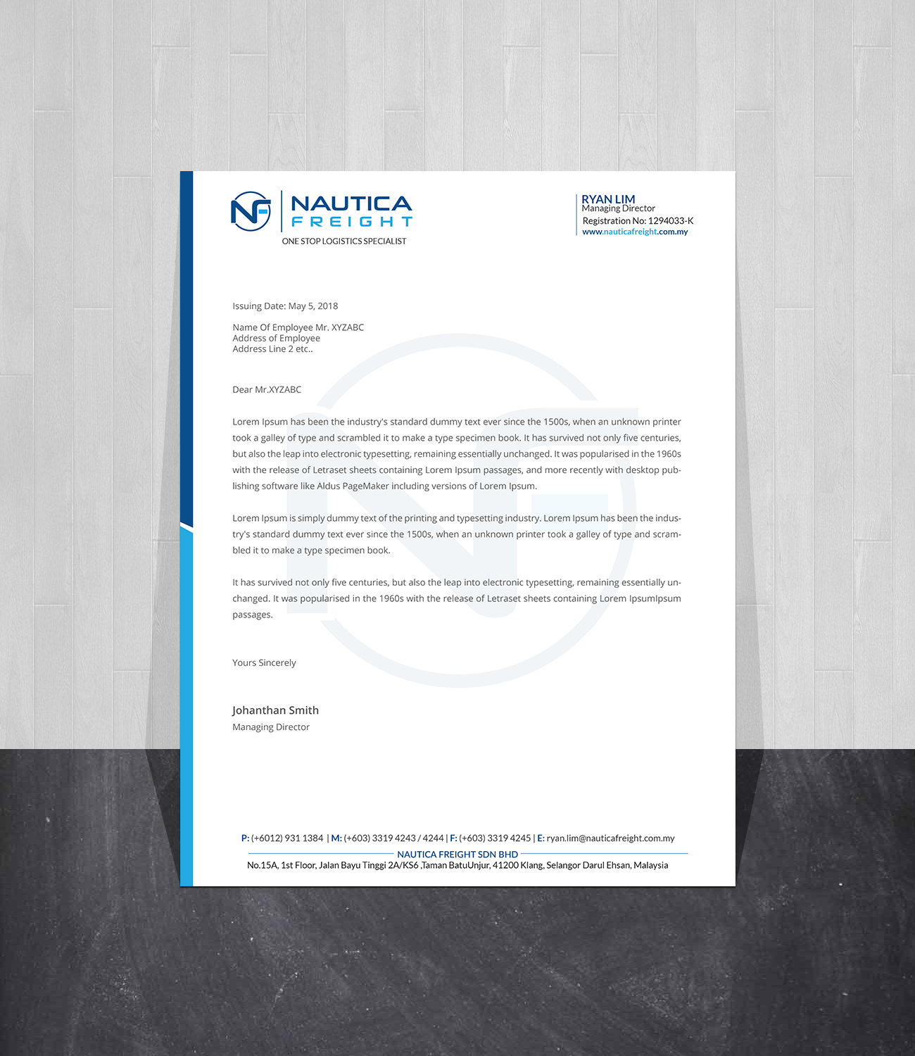 Visitenkarten-Design von Creations Box 2015 für Nautica Freight | Design #21113240