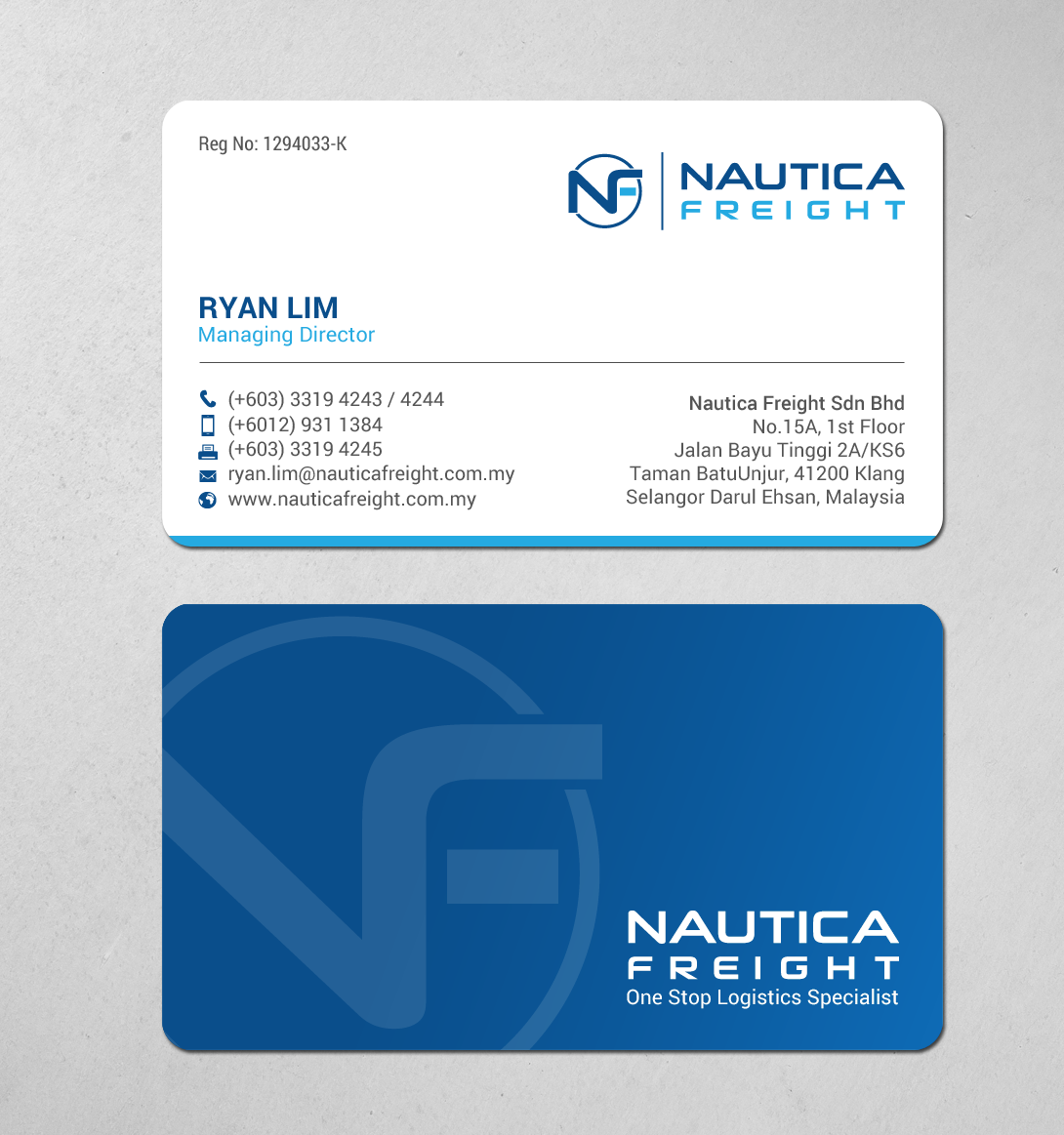 Business Card Design by chandrayaan.creative for Nautica Freight | Design #21100959