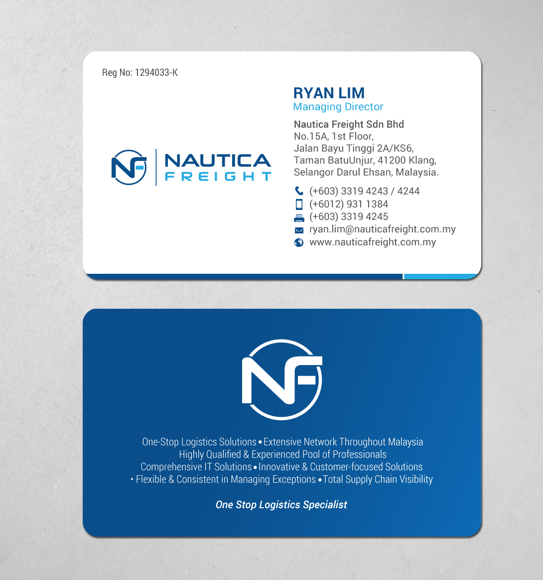 Business Card Design by chandrayaan.creative for Nautica Freight | Design #21100960