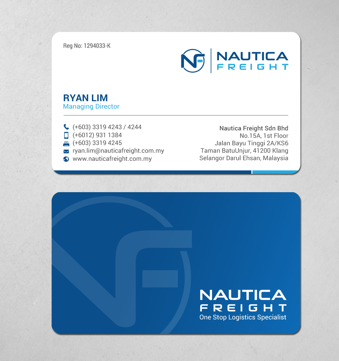 Business Card Design by chandrayaan.creative for Nautica Freight | Design #21100962