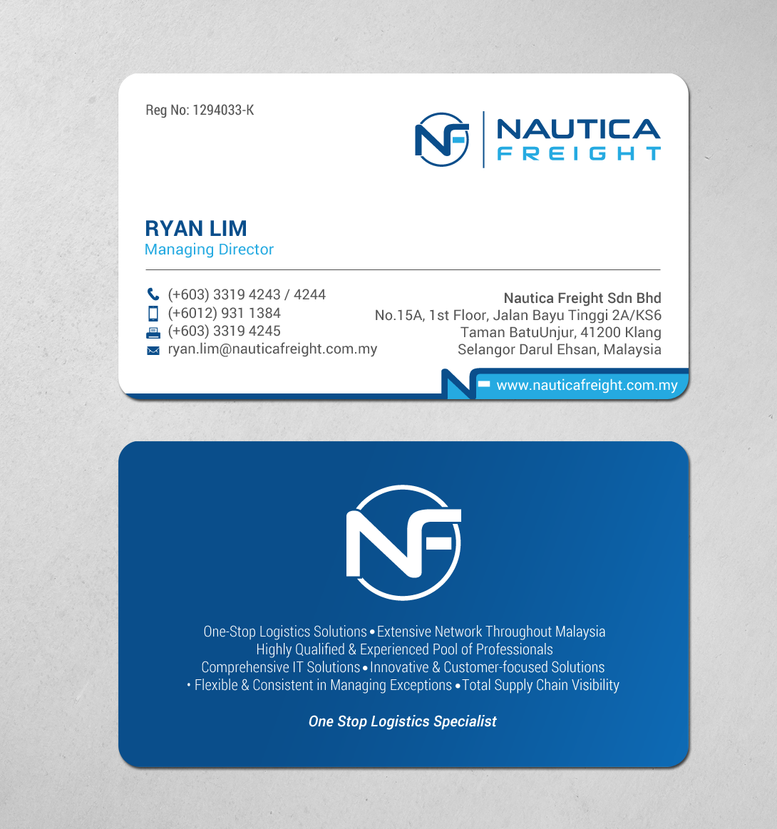 Business Card Design by chandrayaan.creative for Nautica Freight | Design #21100966