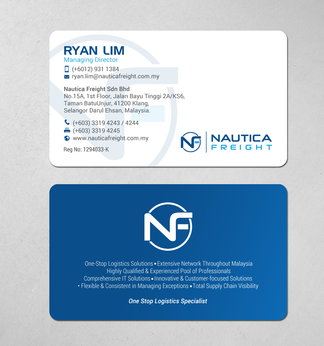 Business Card Design by chandrayaan.creative for Nautica Freight | Design #21100975