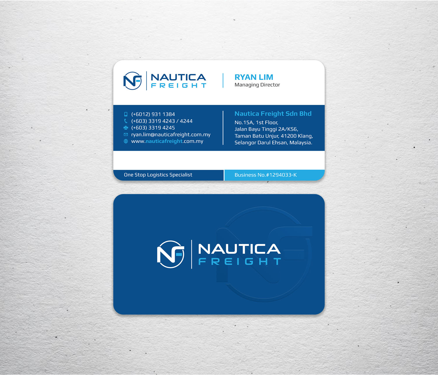 Business Card Design by Tripti Ranjan Gain for Nautica Freight | Design #21121913