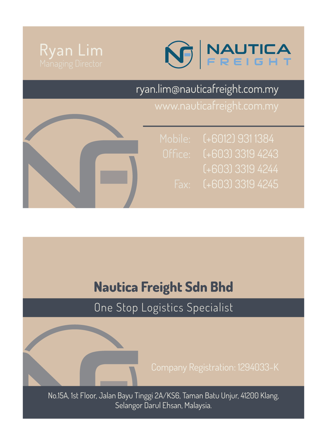 Diseño de Tarjeta de Presentación por Yaroslav S para Nautica Freight | Diseño #21102602