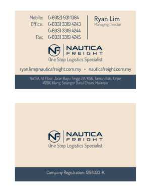 Business Card Design by Yaroslav S for Nautica Freight | Design: #21116422