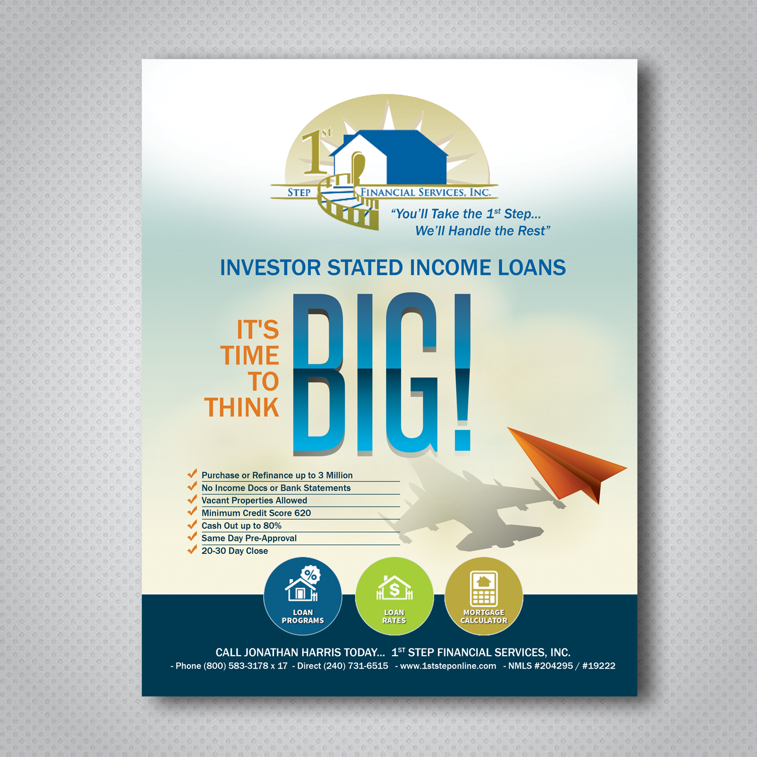 Flyer Design by uk for 1st Step Financial Services, Inc. | Design #21103258