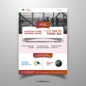 Flyer Design by Sajad Designs for 1st Step Financial Services, Inc. | Design #21104483
