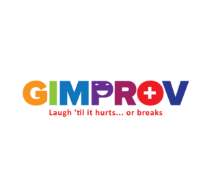 GIMPROV  with a tagline under it... "Laugh 'til it hurts... or breaks" | Diseño de Logo por Pv_999