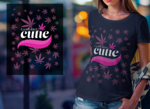 Cannabis Cutie named/image  designed on a t-shirt  | T-shirt Design by H-H Arts