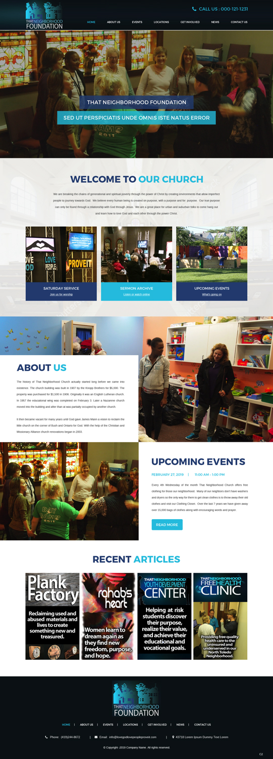 Wordpress Design by pb for That Neighborhood Church | Design #21128341