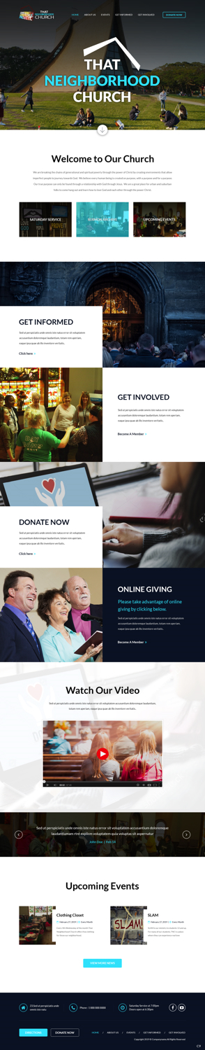 Wordpress Design by pb for That Neighborhood Church | Design: #21128342