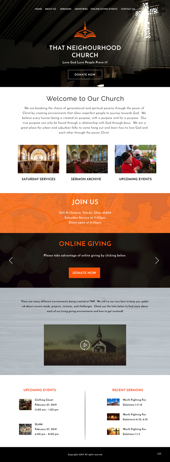 Wordpress Design by pb for That Neighborhood Church | Design #21128358