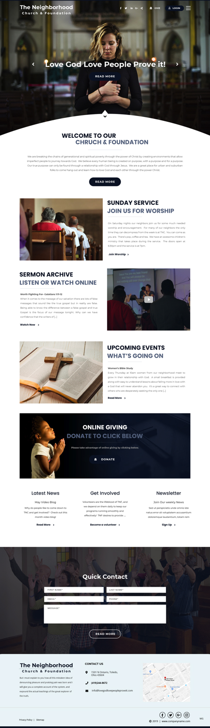 Wordpress Design by pb for That Neighborhood Church | Design #21128362