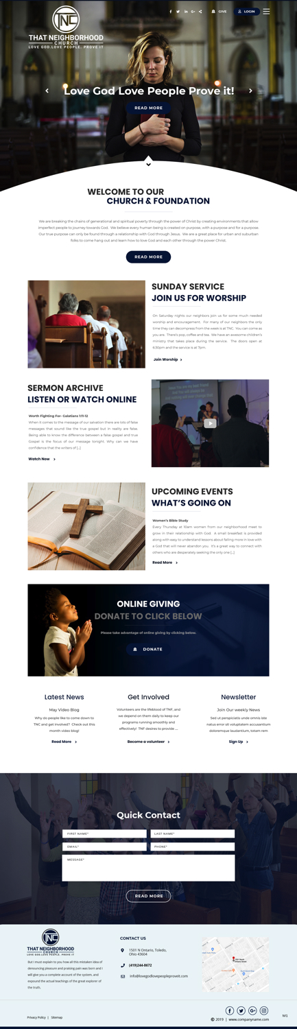 Wordpress Design by pb for That Neighborhood Church | Design #21205438