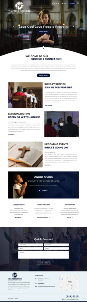 Wordpress Design by pb for That Neighborhood Church | Design: #21205438
