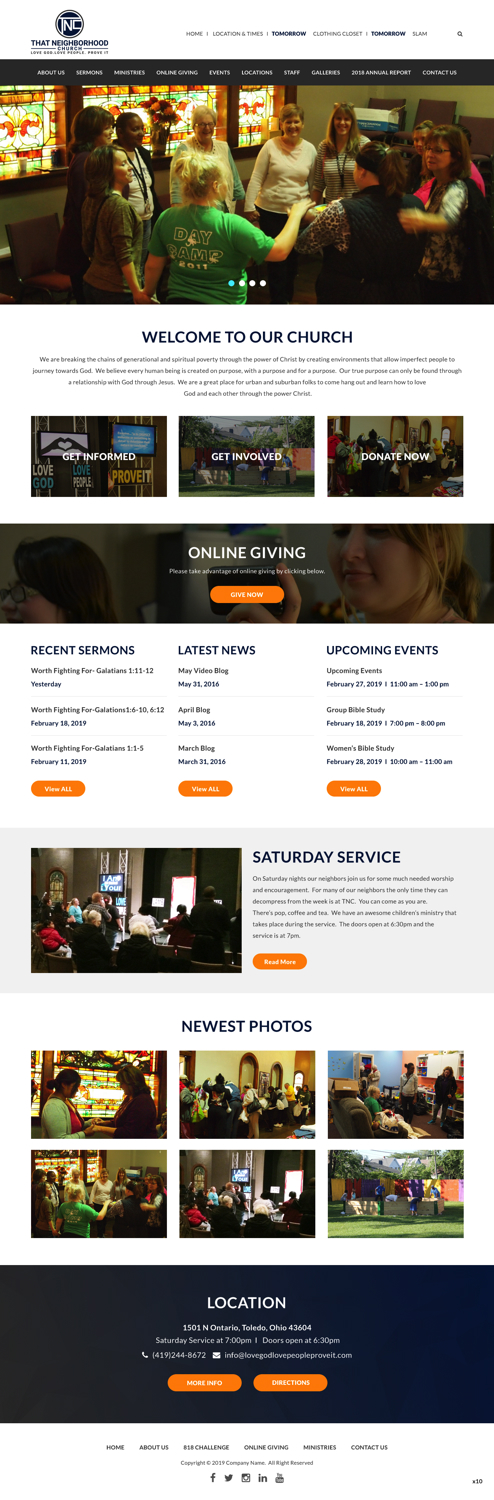 Wordpress Design by pb for That Neighborhood Church | Design #21205440
