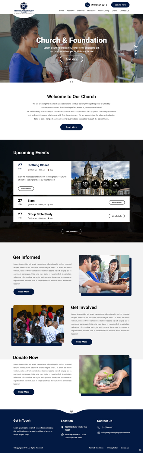 Wordpress Design by pb for That Neighborhood Church | Design #21205442