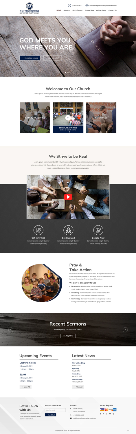 Wordpress Design by pb for That Neighborhood Church | Design #21205443