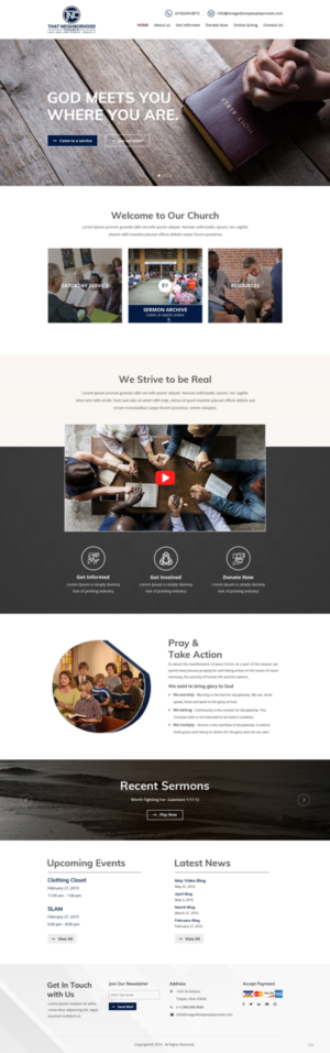 Wordpress Design by pb for That Neighborhood Church | Design: #21205443
