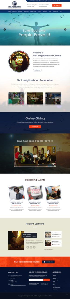 Wordpress Design by pb for That Neighborhood Church | Design: #21205445