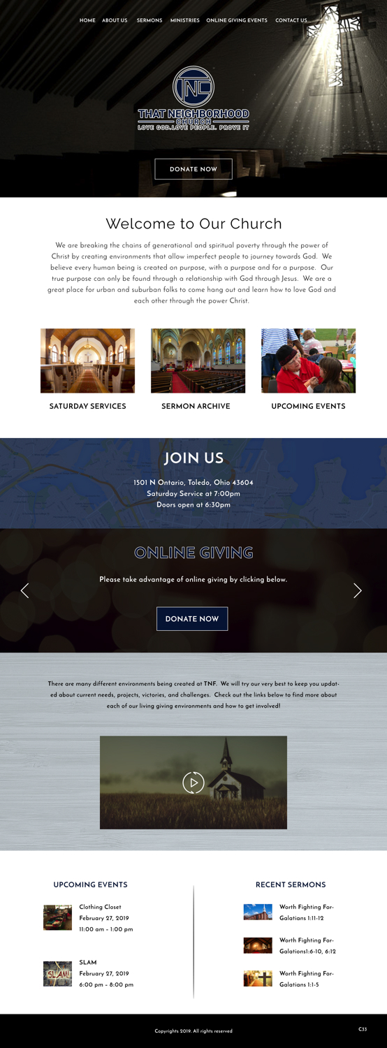 Wordpress Design by pb for That Neighborhood Church | Design #21205446
