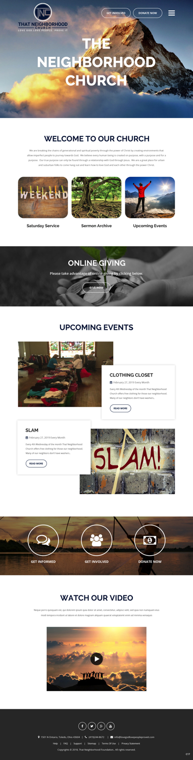 Wordpress Design by pb for That Neighborhood Church | Design #21205449