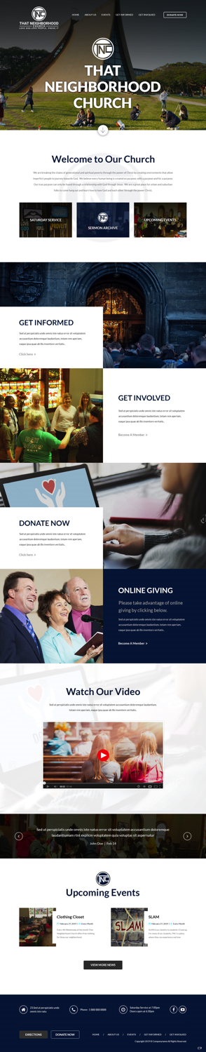 Wordpress Design by pb for That Neighborhood Church | Design: #21205451
