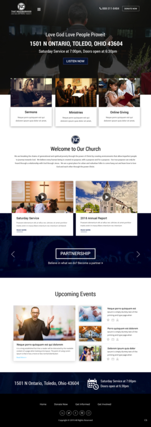 Wordpress Design by pb for That Neighborhood Church | Design: #21205454