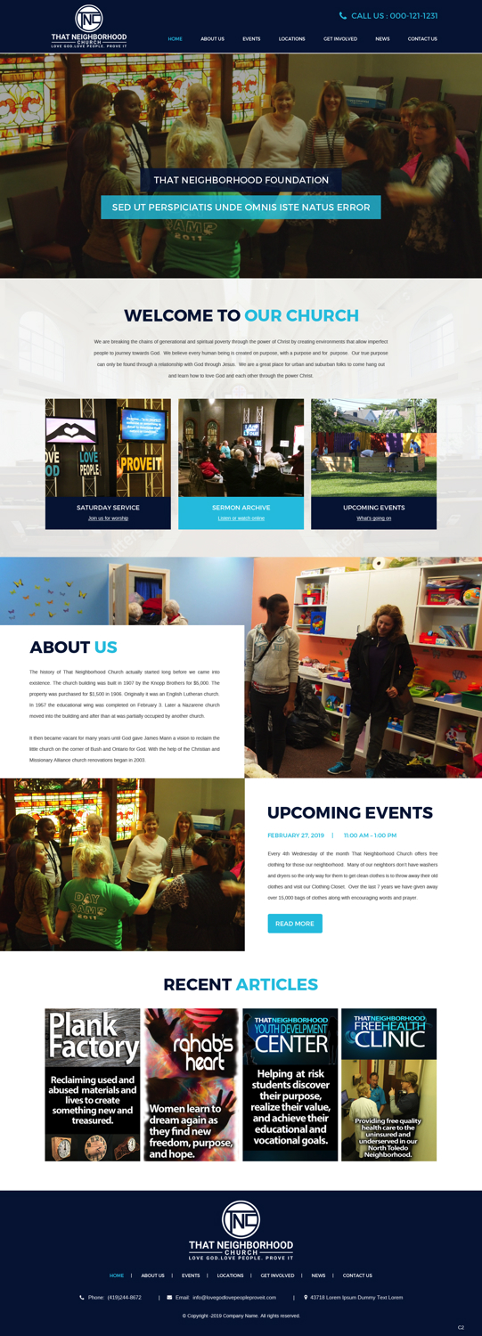Wordpress Design by pb for That Neighborhood Church | Design #21205455