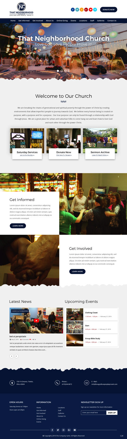 Wordpress Design by pb for That Neighborhood Church | Design #21205456