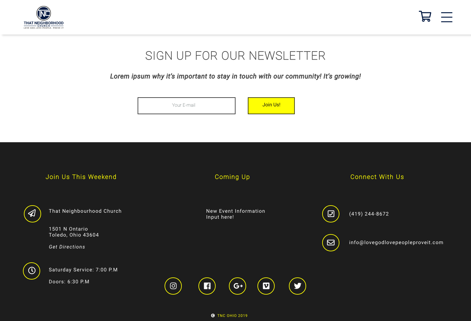 Diseño Wordpress por ChiaraZ para That Neighborhood Church | Diseño #21187723