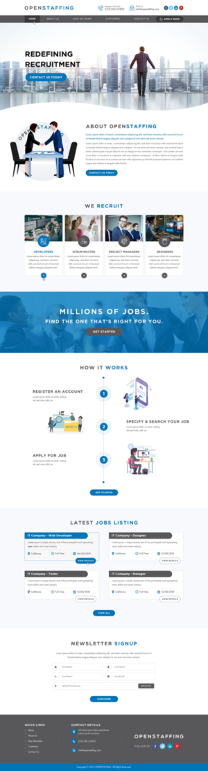 Responsive OnePage Design for recruitment company | WordPress-Design von Sbss