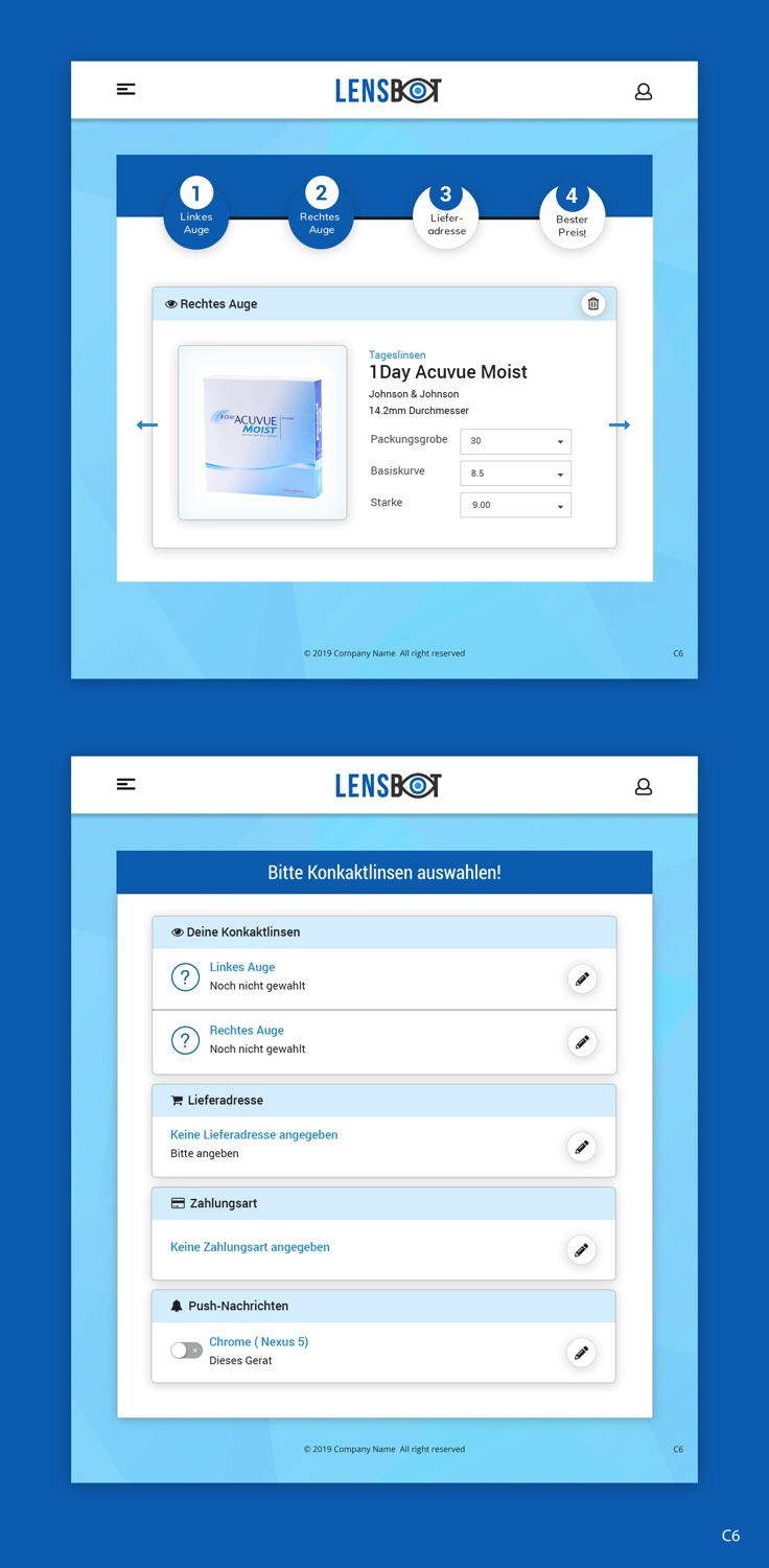 Web Design by pb for Kontaktlinsen-Preisvergleich GmbH | Design #21146399