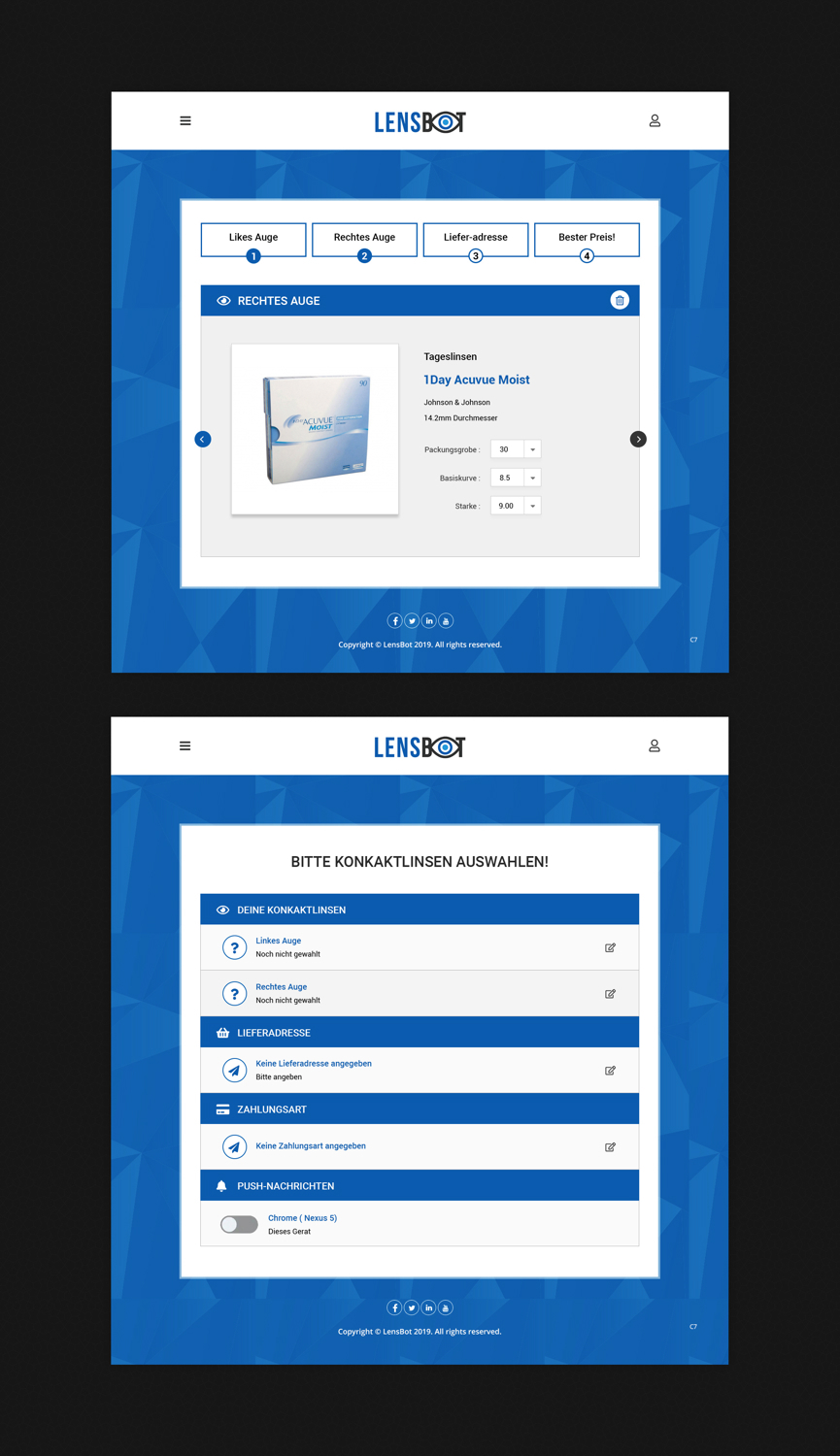 Web Design by pb for Kontaktlinsen-Preisvergleich GmbH | Design #21146400