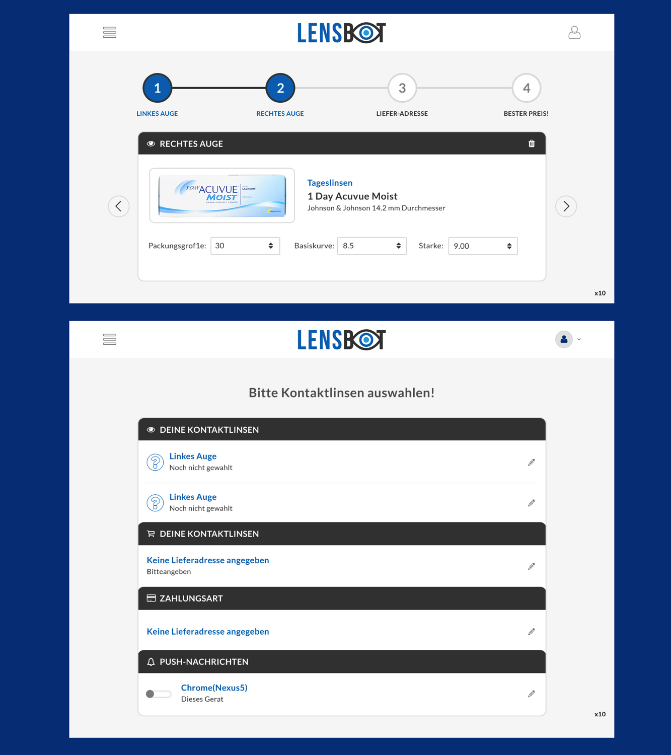 Web Design by pb for Kontaktlinsen-Preisvergleich GmbH | Design #21146403
