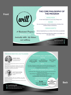 We are a Leadership Specialist Boutique Business that is launching a residential womans workshop.... | Postcard Design by innovative earth