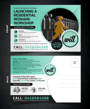 We are a Leadership Specialist Boutique Business that is launching a residential womans workshop.... | Postcard Design by SAI DESIGNS